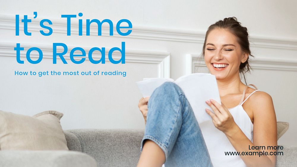 Reading blog banner template, editable text