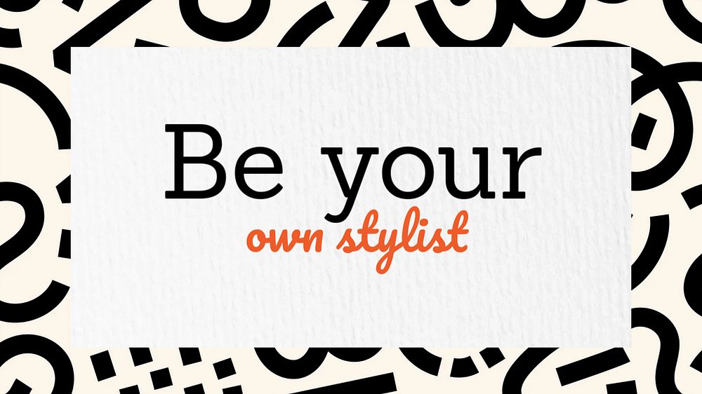 Be your own stylist blog banner template, editable text