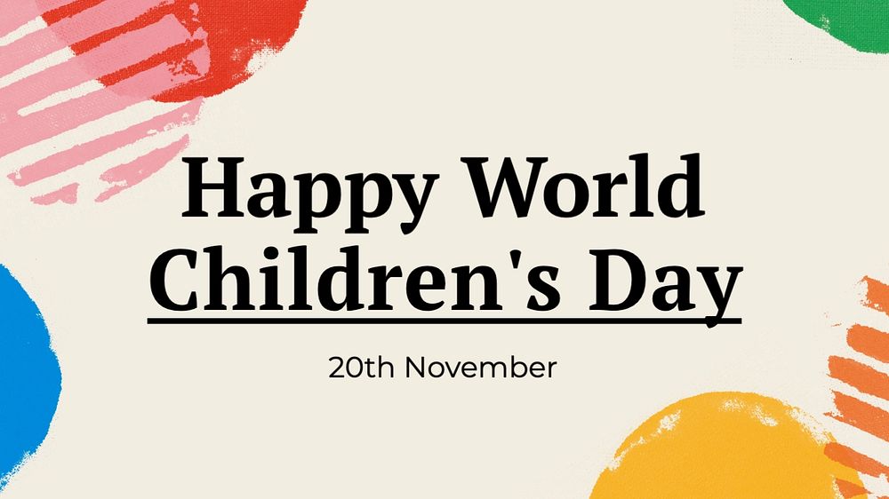 Happy children's day blog banner template, editable text