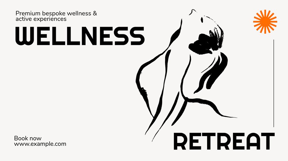 Wellness retreat  blog banner template, editable text