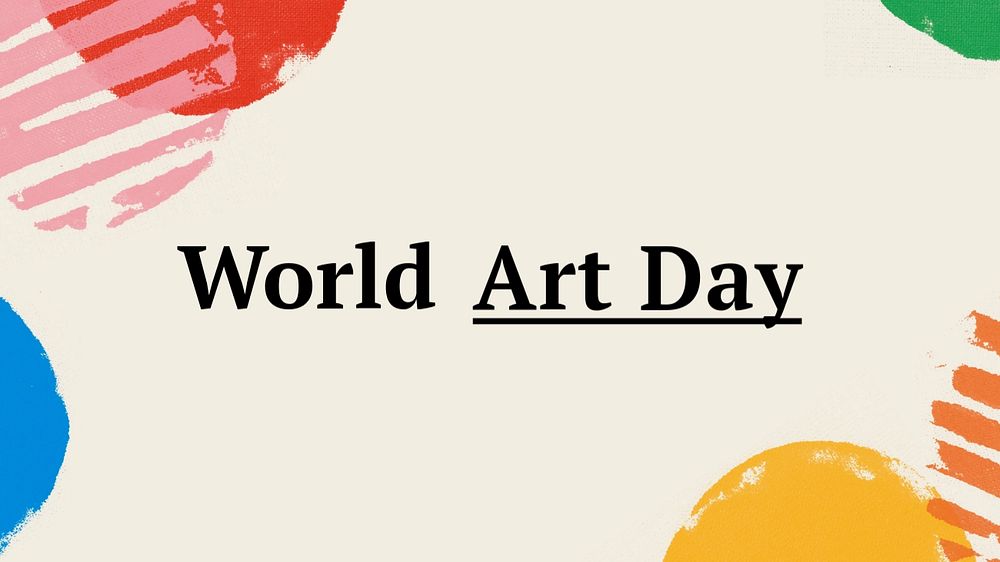 World art day blog banner template, editable text