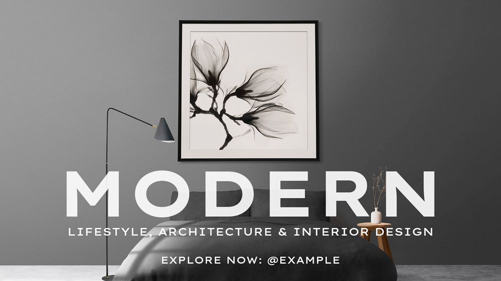 Modern blog banner template, editable text