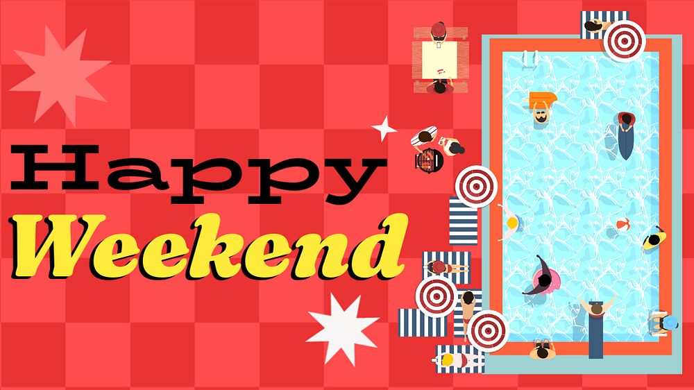 Happy weekend blog banner template, editable text