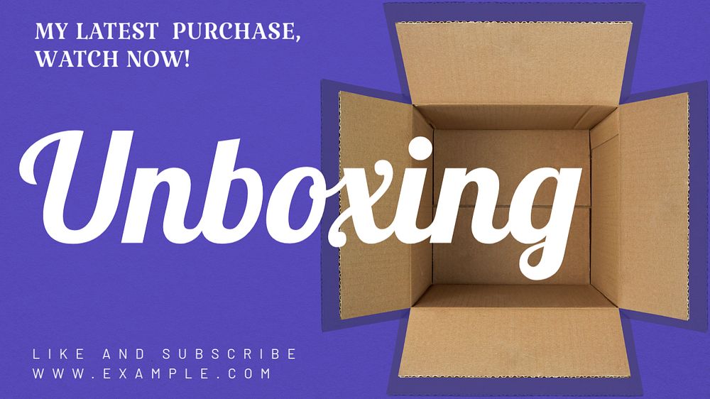 Unboxing blog banner template, editable text