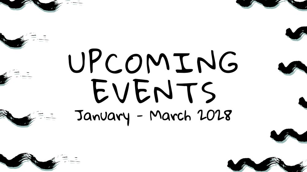 Upcoming events blog banner template, editable text