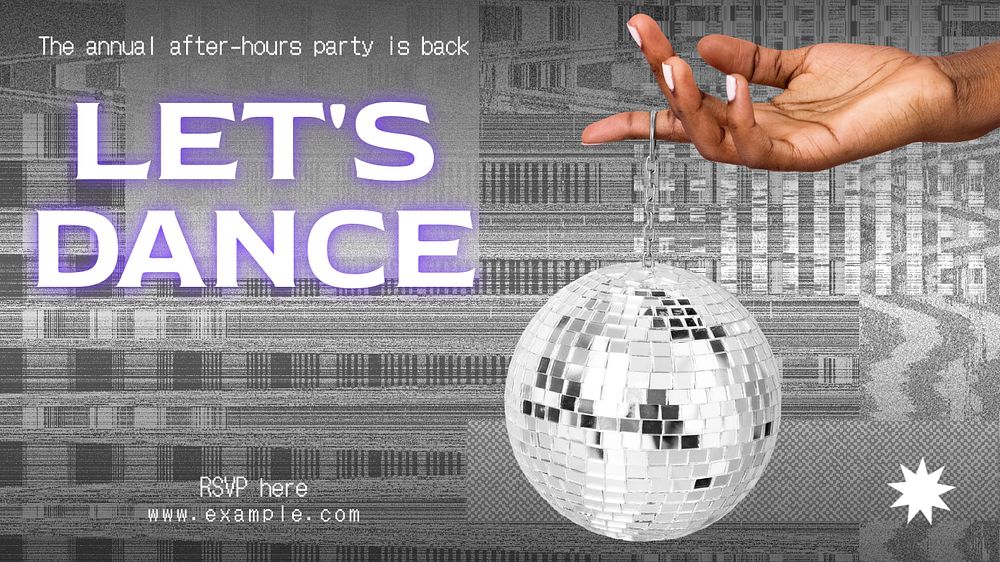 Dance party  blog banner template, editable text