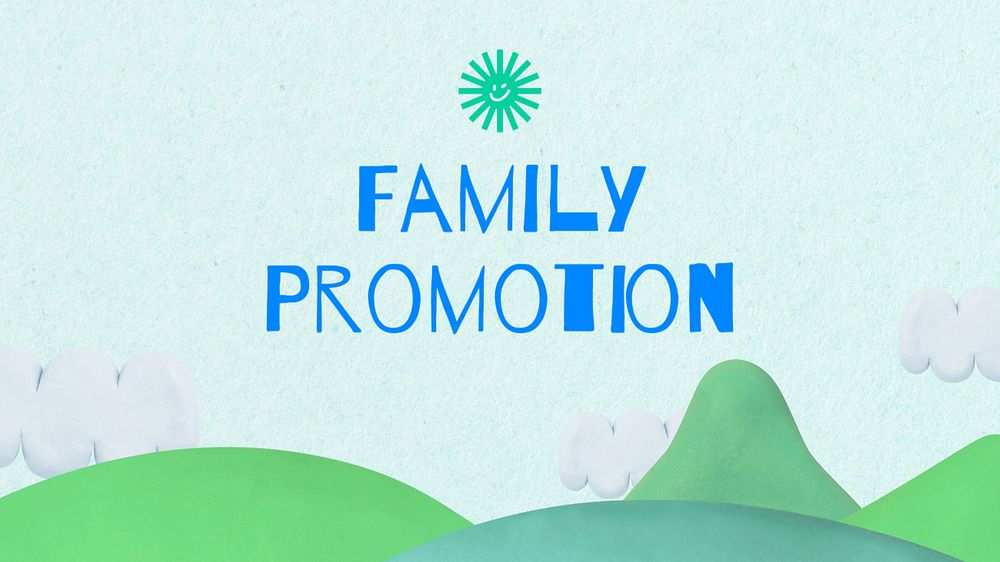 Family promotion blog banner template, editable text