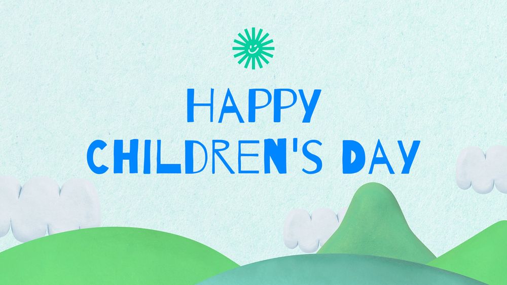 Happy children's day blog banner template, editable text