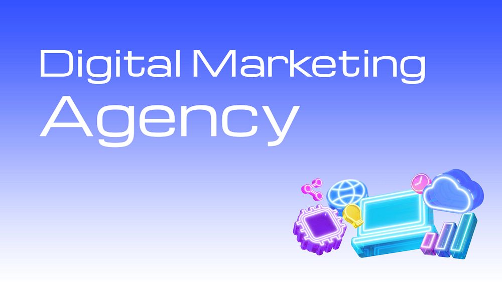 Digital Marketing Agency blog banner template, editable text