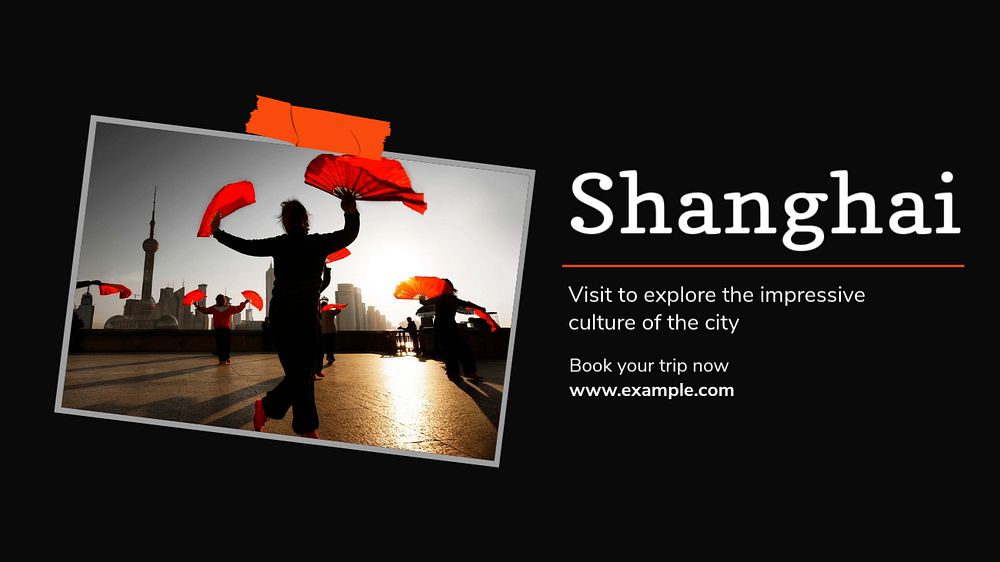 Shanghai  blog banner template, editable text