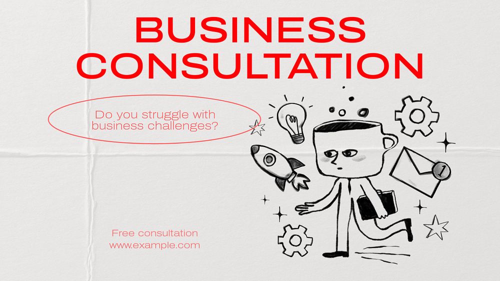 Business consultation  blog banner template, editable text