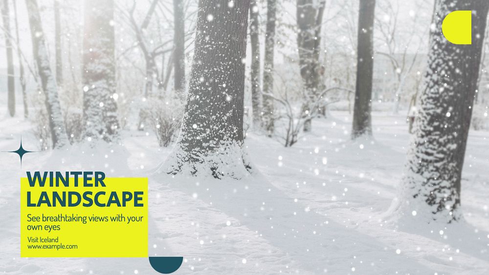 Winter landscape blog banner template, editable text