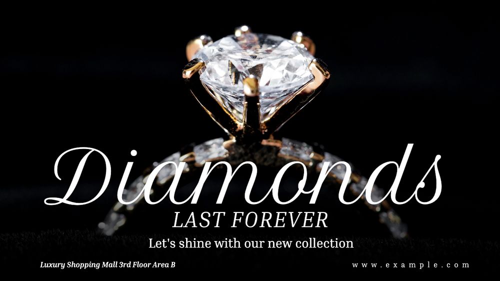 Diamonds blog banner template, editable text