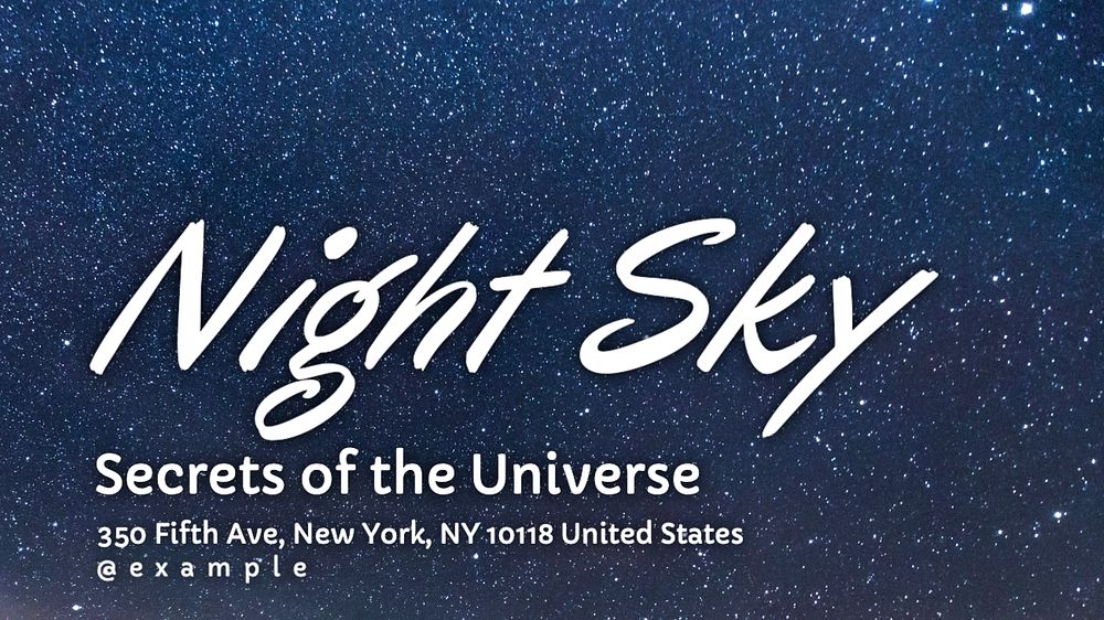 Night sky blog banner template, editable text