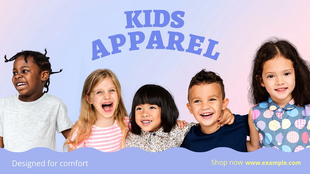 Kids apparel  blog banner template, editable text