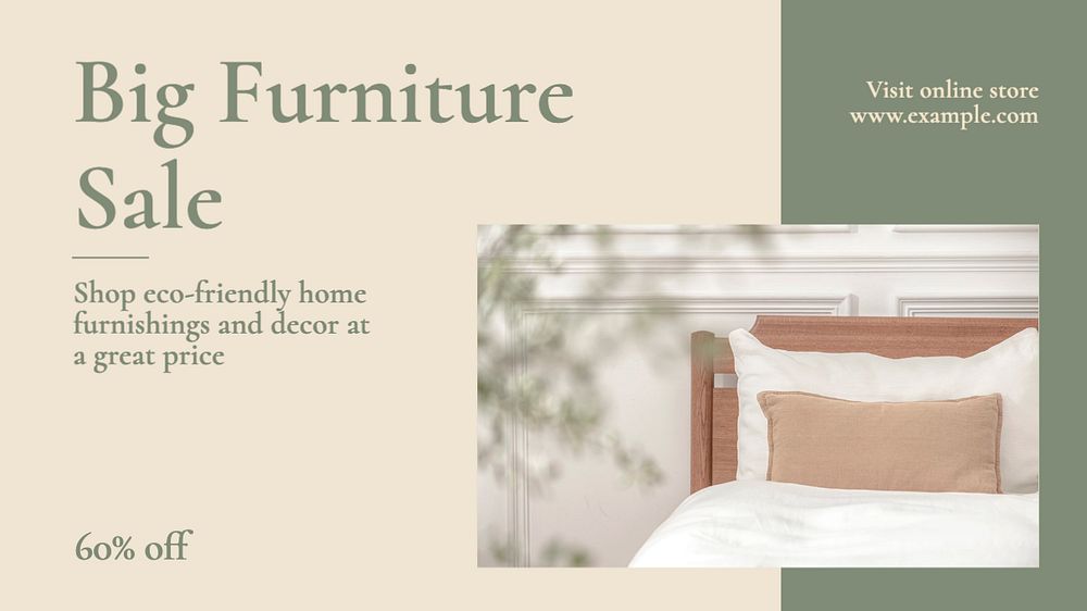 Furniture sale blog banner template, editable text