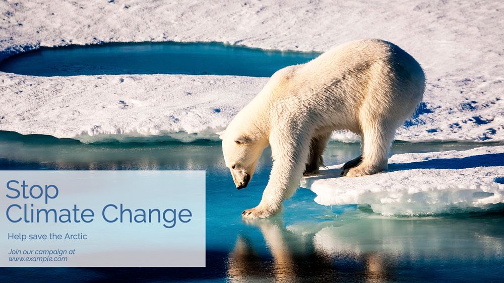 Climate change blog banner template, editable text