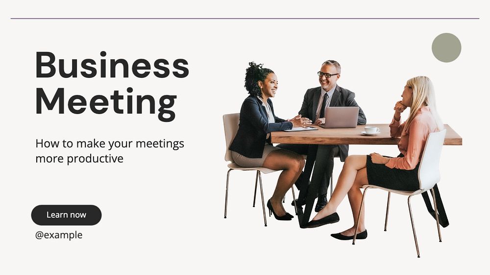 Business meeting blog banner template, editable text