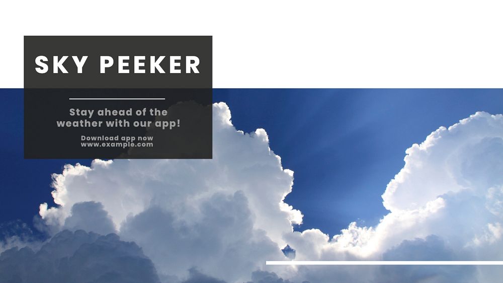 Sky peeker blog banner template, editable text