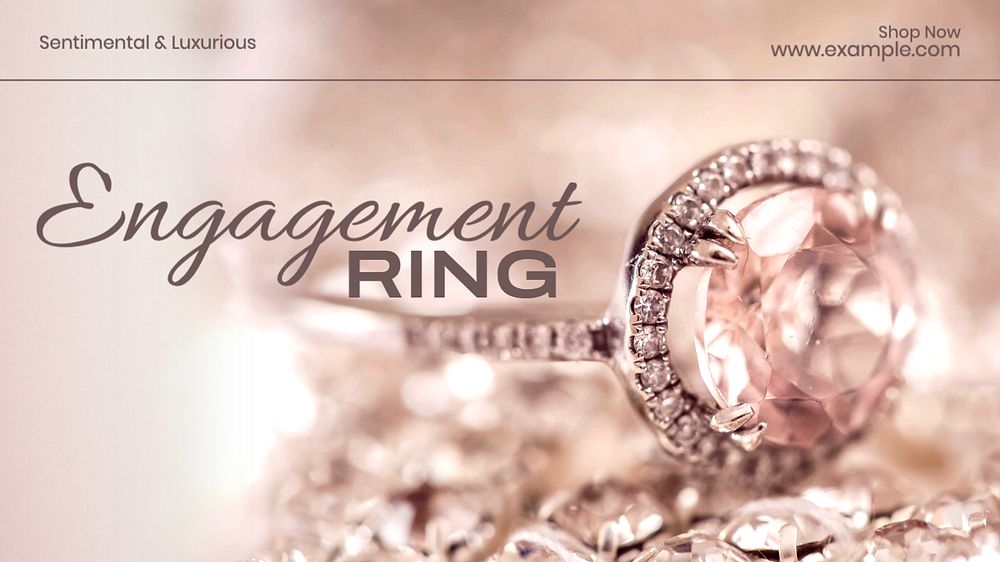 Engagement ring blog banner template, editable text