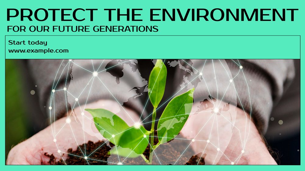 Protect the environment blog banner template, editable text