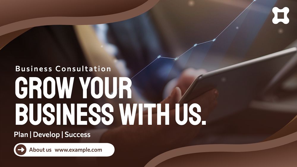 Business consultation blog banner template, editable text