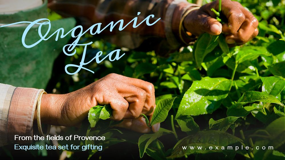 Organic tea blog banner template, editable text