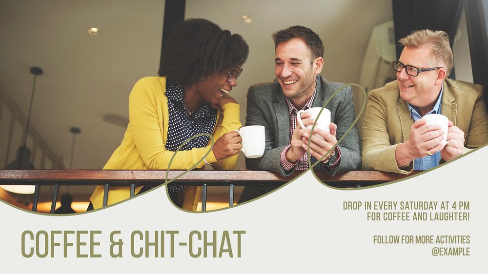 Coffee and chit chat blog banner template, editable text