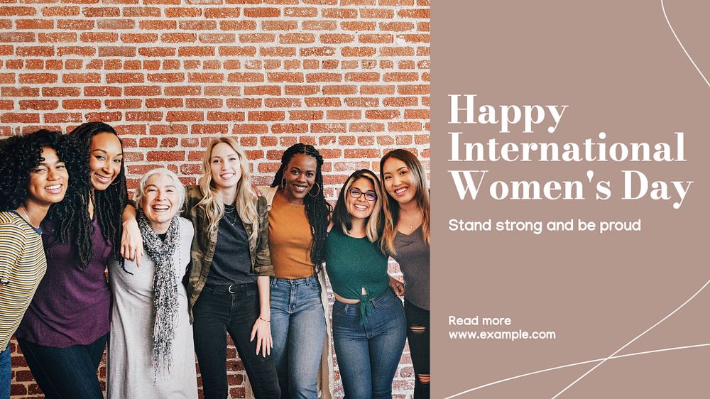 Women's day blog banner template, editable text