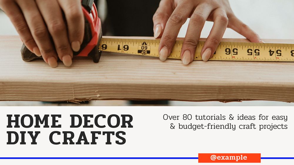 DIY decor crafts  blog banner template, editable text