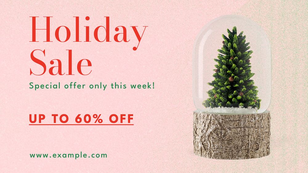 Holiday sale blog banner template, editable text