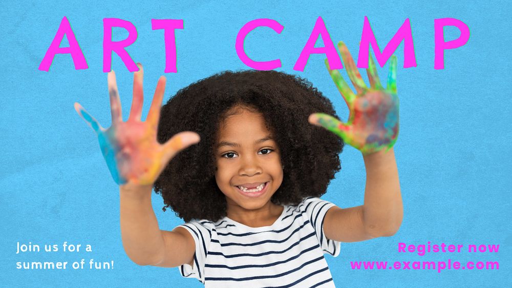 Art camp  blog banner template, editable text