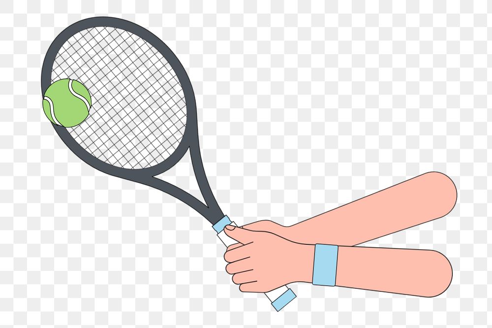 Hand hitting tennis ball, sports illustration, editable design