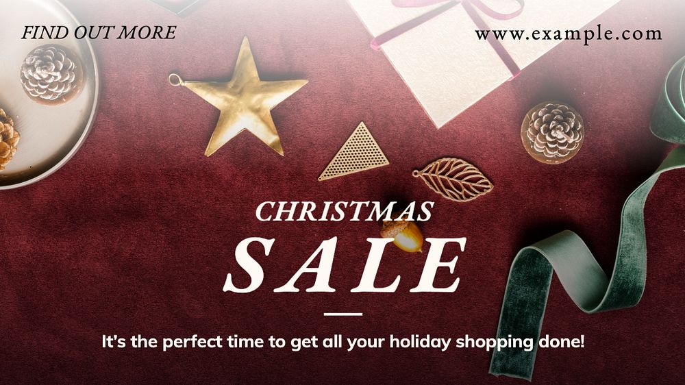 Christmas sale  blog banner template, editable text