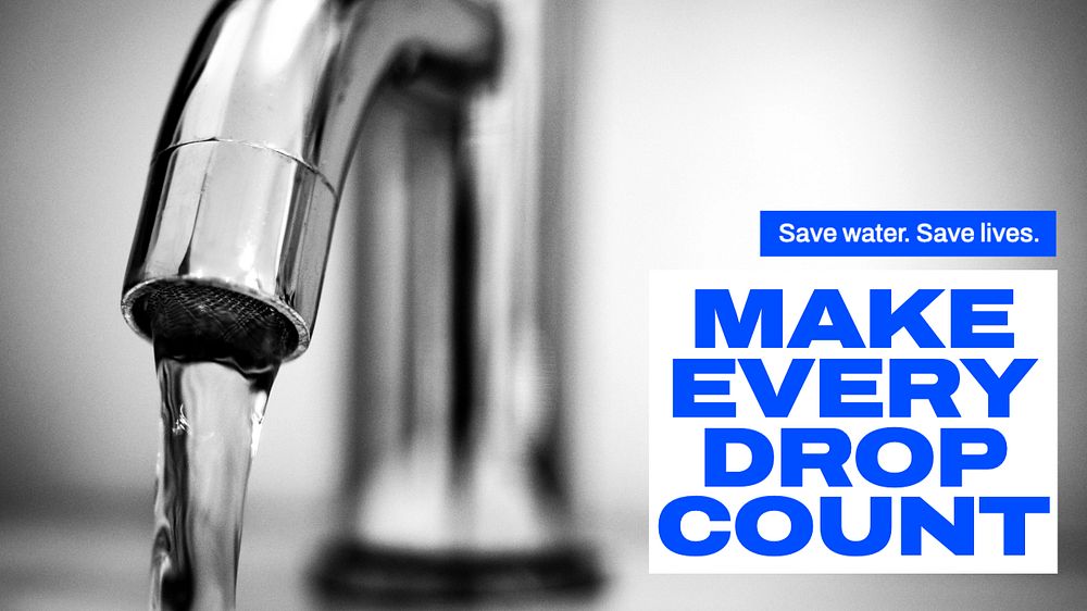 Save water blog banner template, editable text