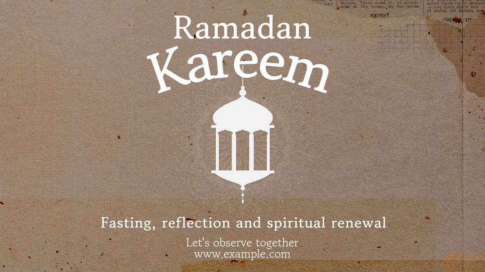 Ramadan Kareem  blog banner template, editable text