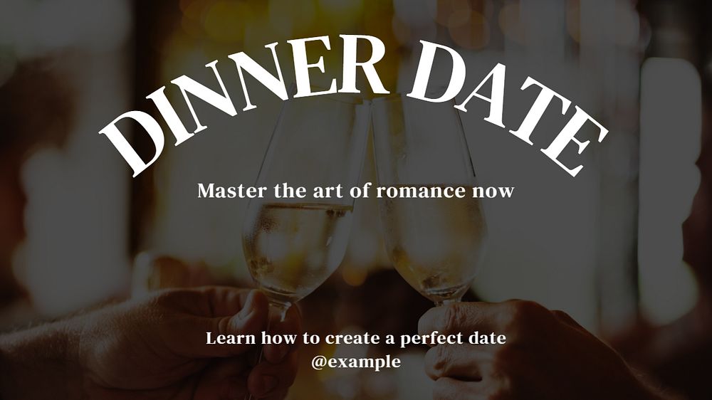 Dinner date blog banner template, editable text