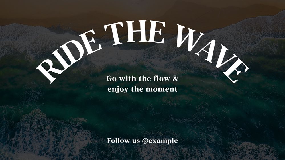 Ride the wave blog banner template, editable text