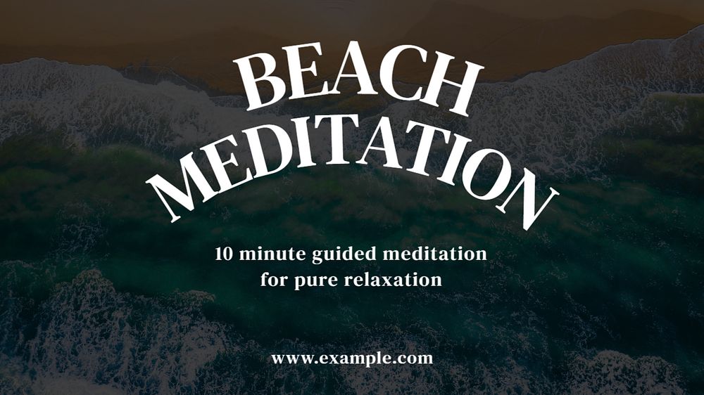 Beach meditation blog banner template, editable text