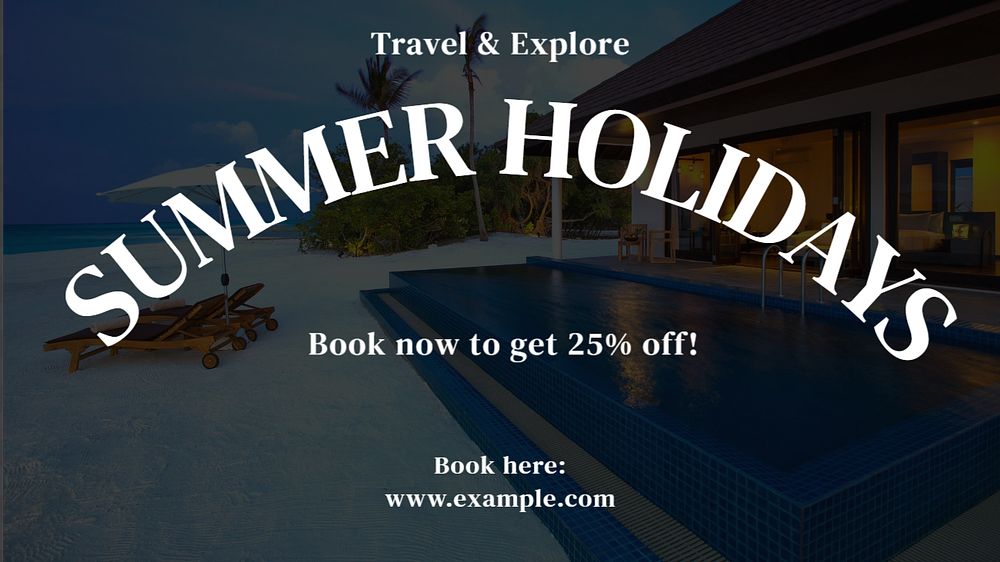 Summer holiday  blog banner template, editable text