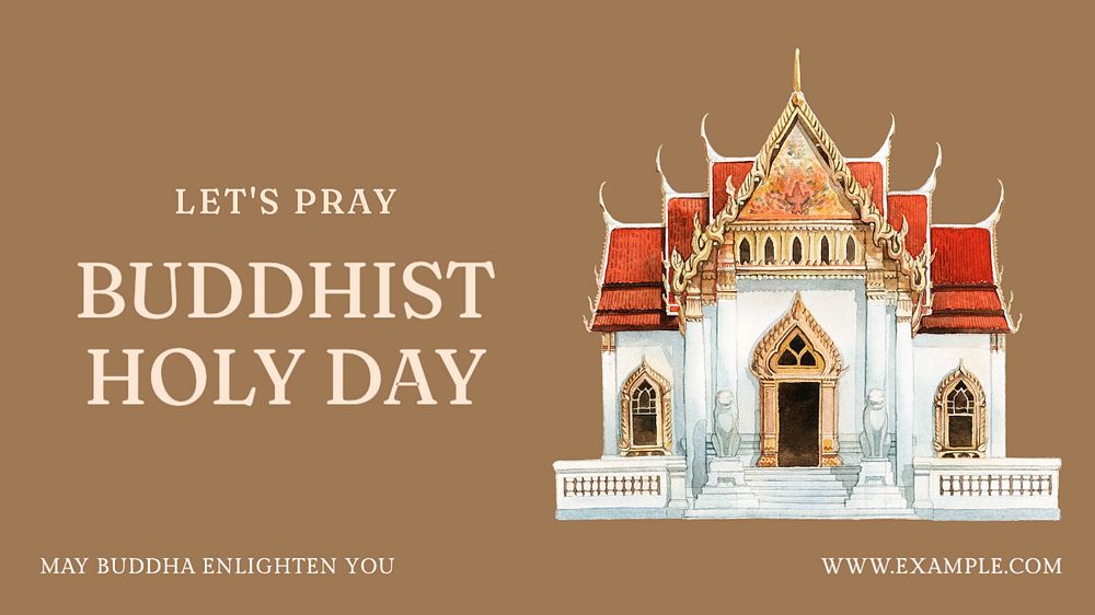 Buddhist Holy Day blog banner template, editable text