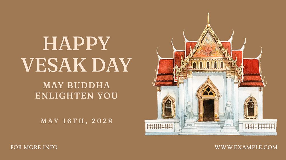 Happy Vesak Day blog banner template, editable text