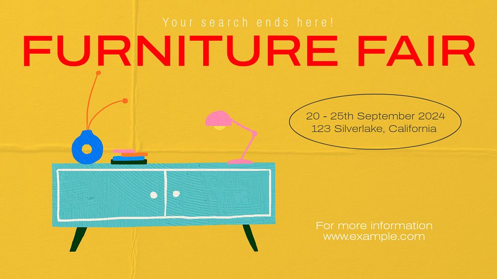 Furniture fair  blog banner template, editable text