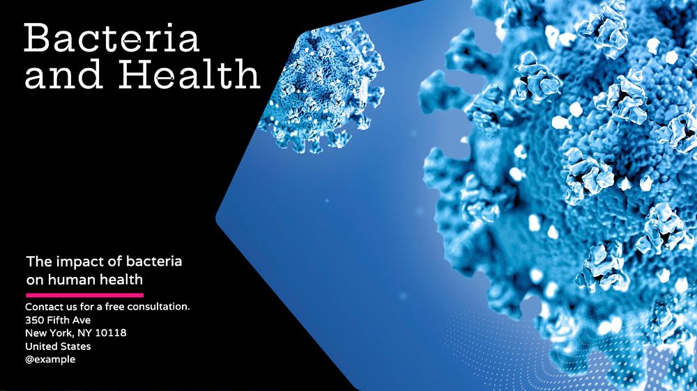 Bacteria and health blog banner template, editable text