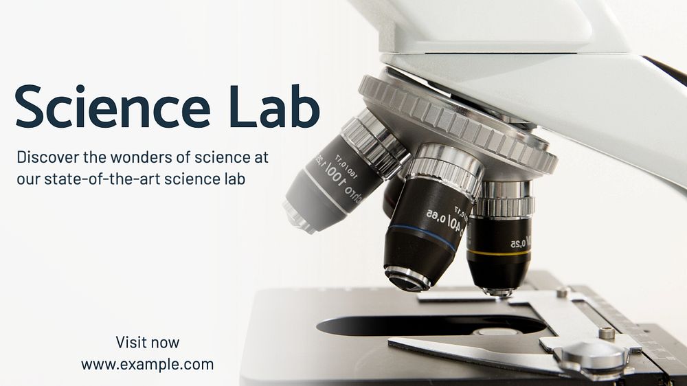 Science lab blog banner template, editable text