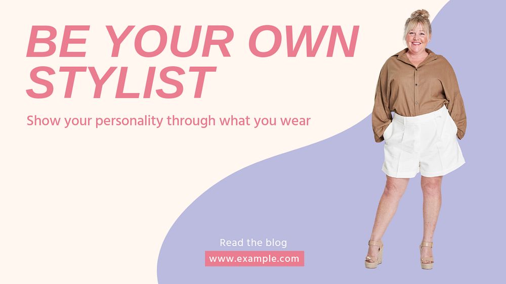 Be your own stylist  blog banner template, editable text