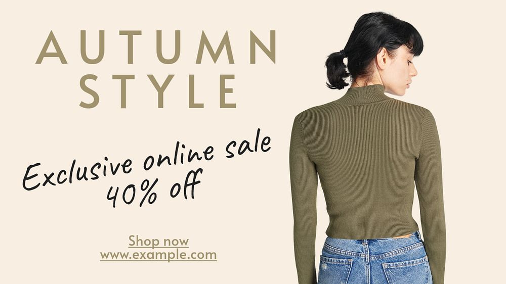 Autumn style  blog banner template, editable text