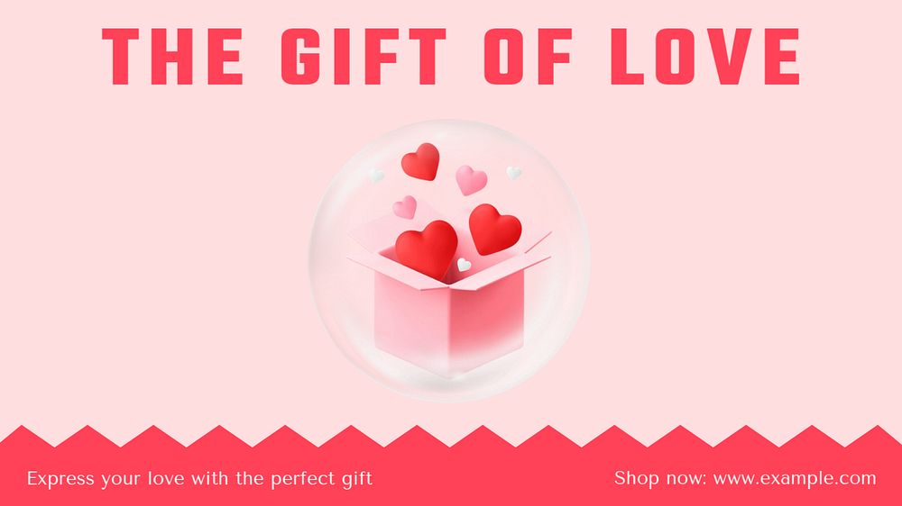 Gift of love  blog banner template, editable text