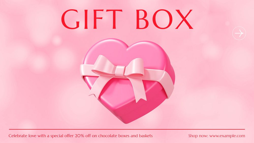 Gift box  blog banner template, editable text