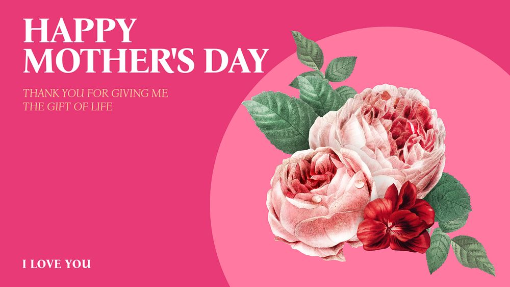 Happy mother's day blog banner template, editable text